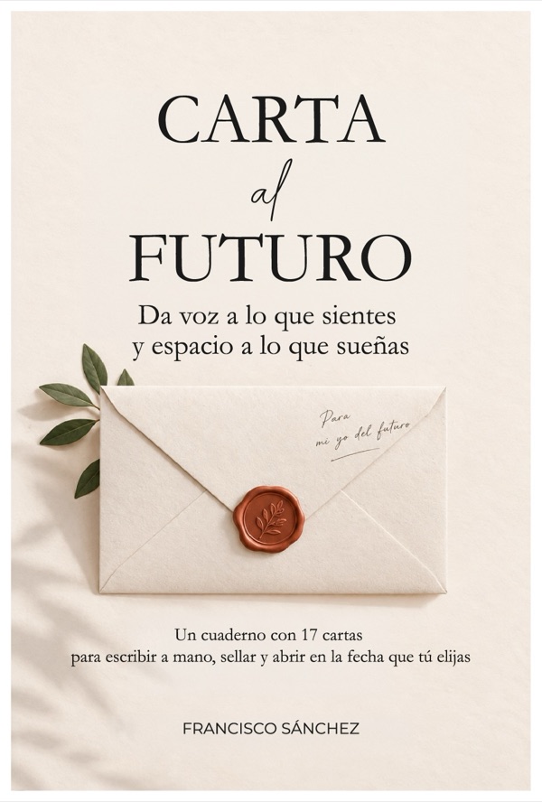 Portada del cuaderno Carta al Futuro: un sobre cerrado con lacre y la dedicatoria «Para mi yo del futuro»